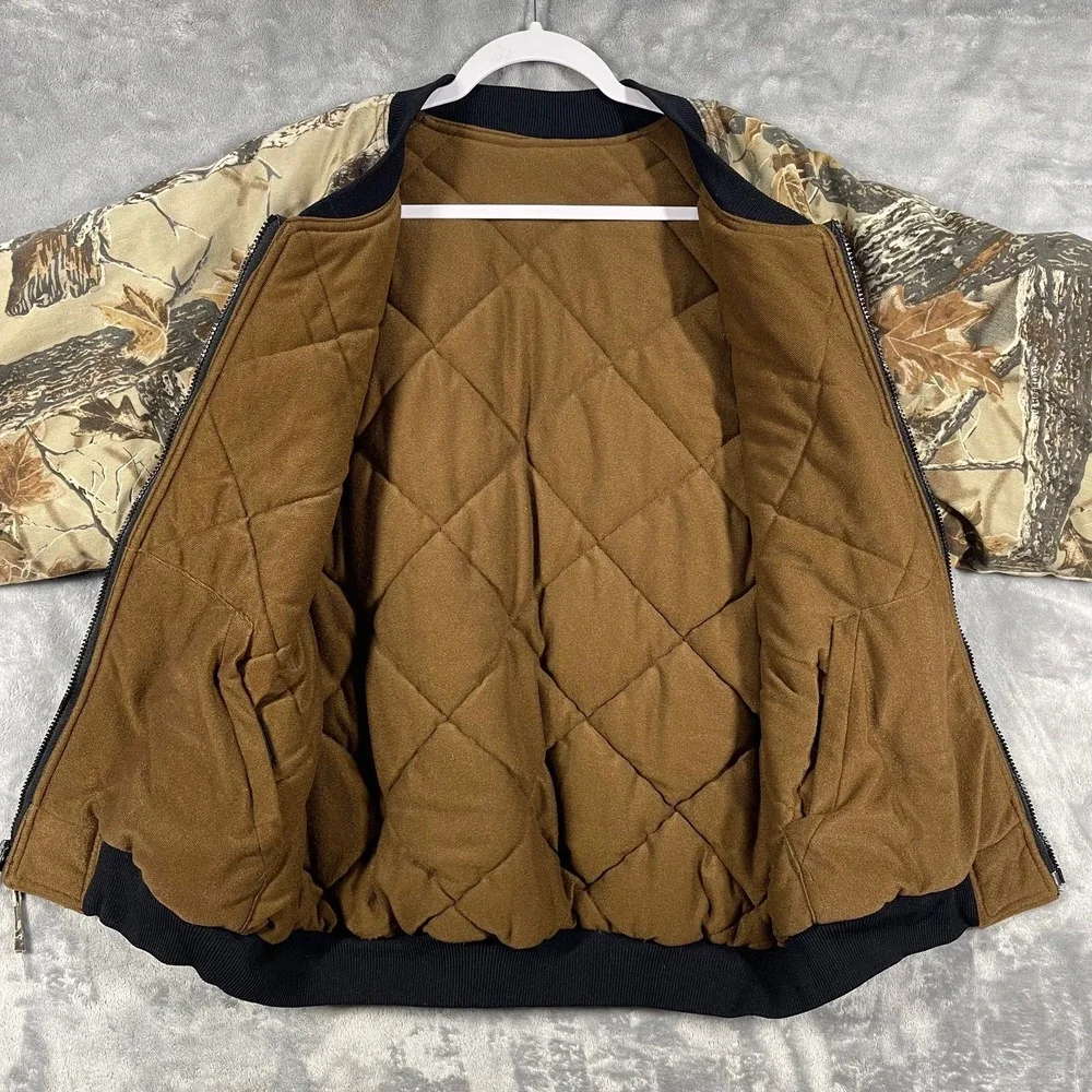 Cabela's Outdoor Gear Reversible Camo Insulated Jacket Men's Large Bomber Coat‎